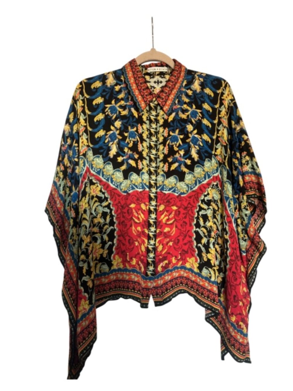 Alice + Olivia Deanne floral-print crepe de chine blouse - Picture 4 of 4